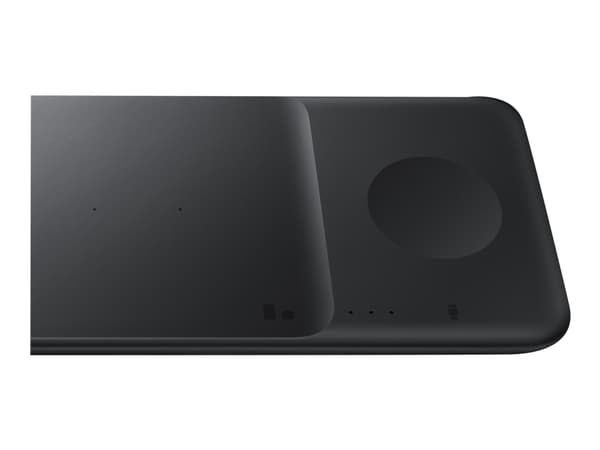 Samsung Wireless Charger Trio EP-P6300 - Trådløs ladepute + AC-strømadapter - Fast Charge - svart - for Galaxy Buds Live, Note20, S20, S20 5G, Watch