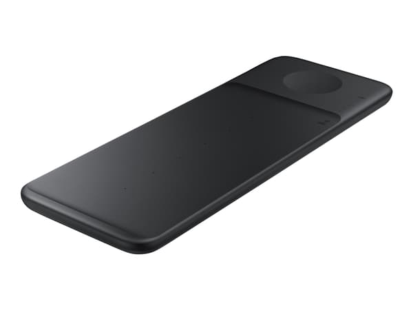 Samsung Wireless Charger Trio EP-P6300 - Trådløs ladepute + AC-strømadapter - Fast Charge - svart - for Galaxy Buds Live, Note20, S20, S20 5G, Watch