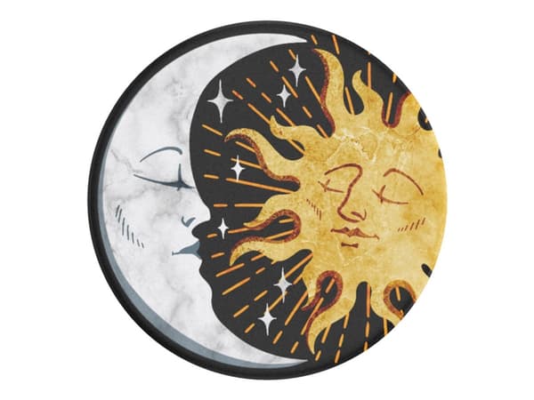 PopSockets PopGrip - Fingergrep/stativ for mobiltelefon - Sol og Måne Oransje