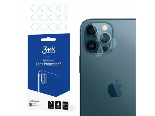3MK Lens Protect iPhone 12 Pro kameran linssin suojalasi 4kpl.
