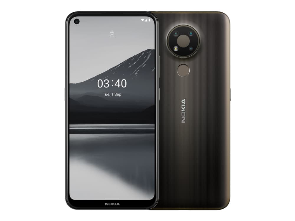 Nokia 3.4 - Pekskärmsmobil - dual-SIM - 4G LTE - 32 GB - microSD slot - 6.39" - RAM 3 GB (8 MP främre kamera) - 3 st. bakre kameror - Android - träko