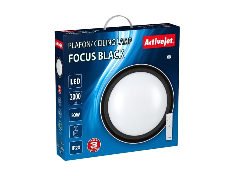 Activejet Plafon LED AJE-FOCUS Black + pilot, 80 lampor, LED, Glödlampan/-lamporna kan inte bytas ut, 4000 K, 2000 LM, IP20