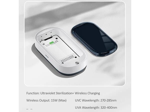 USAMS UV-C sterilisatorlading. induksjon 15W hvit/hvit ZB151XDH01 (US-ZB151)