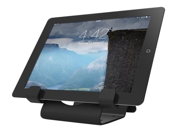 Compulocks Universal Tablet Holder with Keyed Cable Lock - Sikkert bordstativ for nettbrett - svart