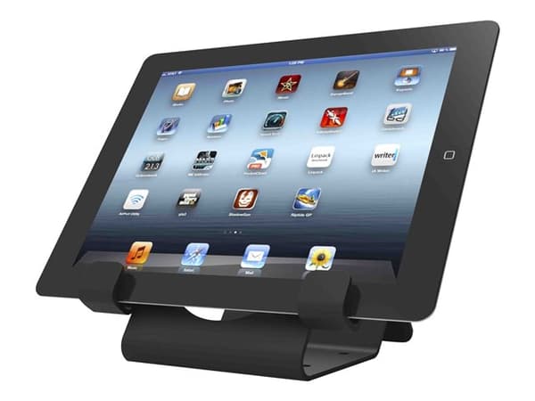 Compulocks Universal Tablet Holder with Keyed Cable Lock - Sikkert bordstativ for nettbrett - svart Sort