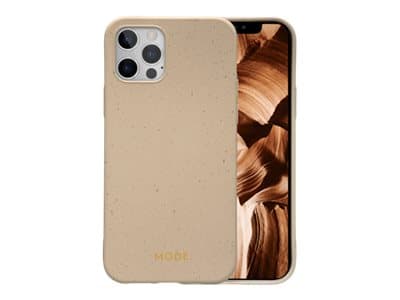 dbramante1928 Barcelona - Baksidesskydd för mobiltelefon - 100 % biologiskt nedbrytbart växtbaserat material - saharasand - för Apple iPhone 12, 12 P