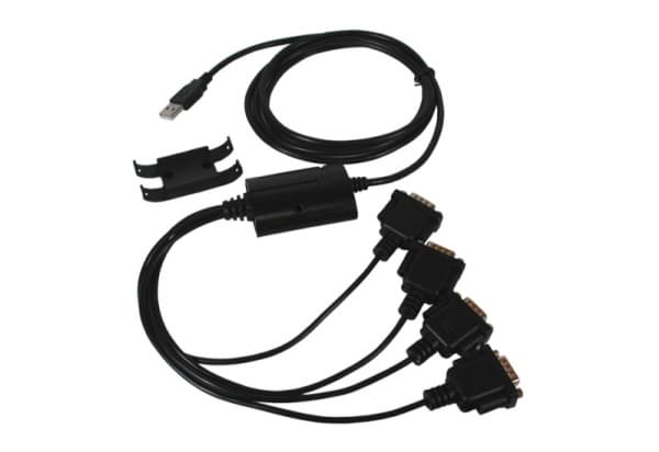 EXSYS EX-1324, USB 2.0, 4 x RS-232, 2 m, Sort