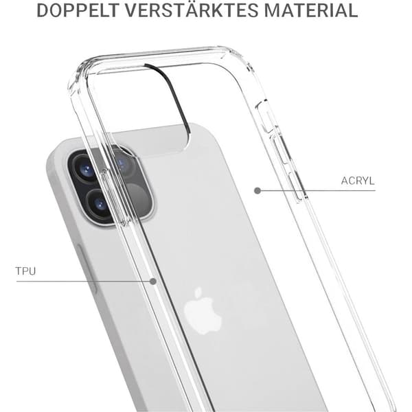 JT Berlin Pankow Clear Backcover Apple iPhone 12, iPhone 12 Pro Transparent Induktiv laddning 10692