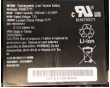 Zebra - Tablettiakku - Litium-polymeeri - 3300 mAh - 25.1 Wh - Zebra ET51, ET51 Integrated Scanner Kit, ET56, ET56 Enterprise Tablet (8.4 tommer) - Z