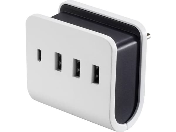 VOLTCRAFT VC-11374055 USB-laderkontakt Utgangsstrøm (maks.) 4,8 A 4 x USB, USB-C™-kontakt (VC-11374055)