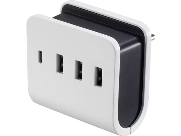 VOLTCRAFT VC-11374055 USB-laderkontakt Utgangsstrøm (maks.) 4,8 A 4 x USB, USB-C™-kontakt (VC-11374055)