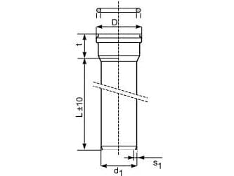Magnaplast KGEM ulkoviemärin pistorasiaputki vaahdotettu ydin 110mm 1m (20015)
