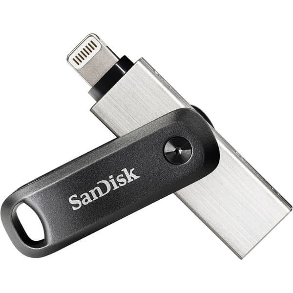 SanDisk iXpand™ Flash Drive Go USB-minne Mobil/Tablet Svart, Silver 64 GB USB 3.2 Gen 1, Apple Lightning Svart, Silver