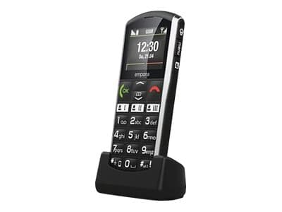 emporiaSIMPLICITY V27 - Ominaisuuspuhelin - RAM 32 MB / Sisäinen muisti 64 MB - LCD-näyttö - 220 x 176 pikseliä - musta - musta musta, Hopea