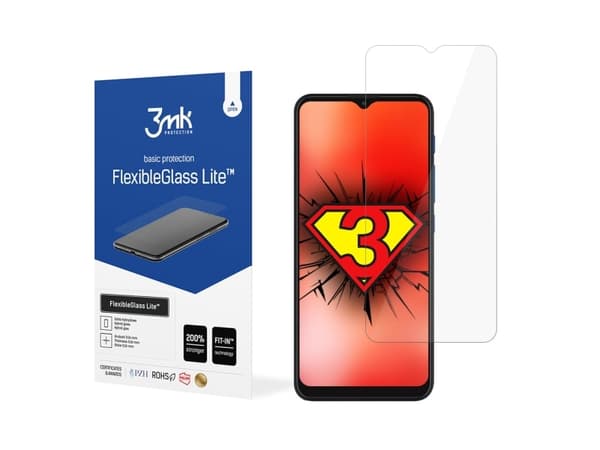3MK FlexibleGlass Lite, Motorola, Moto E7 Plus, Slagtålig, Reptålig, Transparent, 1 styck
