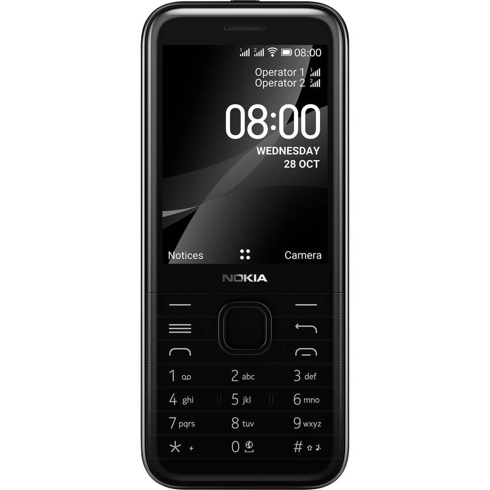 Mobiltelefon Nokia 8000 4G 2.8 tommer Onyx, Black