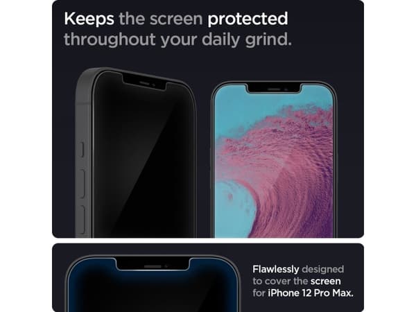 Spigen AGL01791, Apple, iPhone 12 Pro Max, Läpinäkyvä, 2 kpl