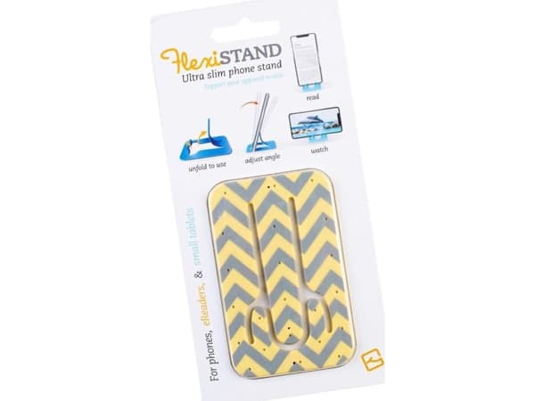 Thinking Gifts FlexiStand puhelinteline - Keltainen Chevron - Keltainen Chevron