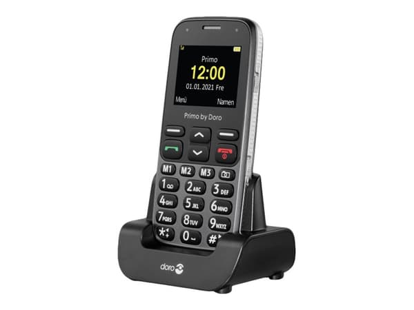 DORO Primo 218 - Funksjonstelefon - microSD slot - LCD-display - 220 x 176 piksler - rear camera 0,3 MP - grafitt Sort, Grafitt
