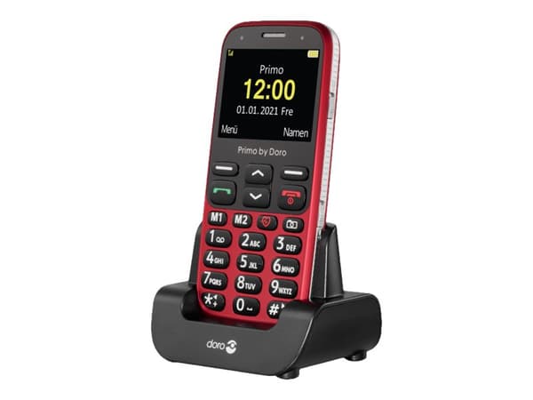DORO Primo 368 - Feature-telefon - microSD-kortplats - LCD-skärm - 320 x 240 pixlar - bakre kamera 3 MP - röd Svart, Röd
