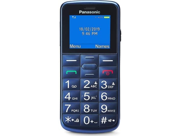 Panasonic KX-TU110, Bar/Sperre, Dobbel SIM, 4,5 cm (1.77"), 128 x 160 piksler, Bluetooth, Blå