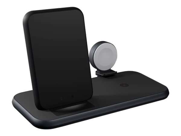 Zens Aluminium Series 4 in 1 - Trådløst ladestativ + AC-strømadapter - 45 watt - Apple Fast Charge, FC (USB) - på kabel: USB-C - svart Sort