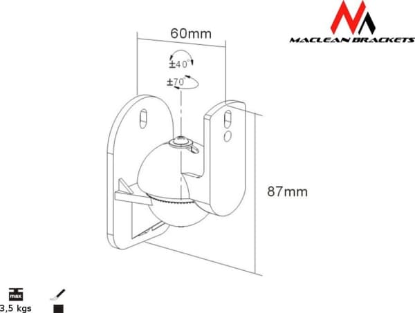Maclean Speaker holder for columns, 2 pcs. (MC-526)