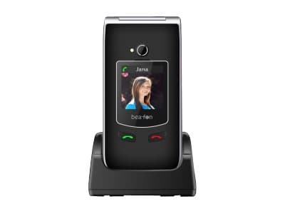 Bea-fon Silver Line SL645 Plus - Feature-telefon - microSD-kortplats - LCD-skärm - 240 x 320 pixlar - bakre kamera 3 MP - svart-silver Svart, Silver