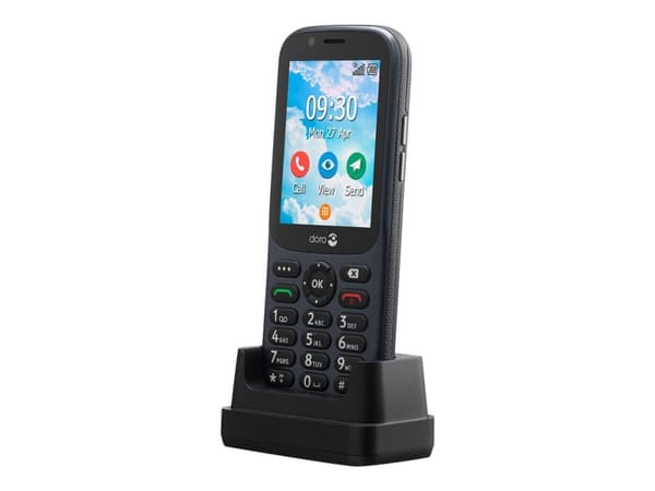DORO 730X - 4G funktionstelefon - dual-SIM / Internal Memory 1.3 GB - microSD slot - 320 x 240 pixlar - rear camera 3 MP - grafit