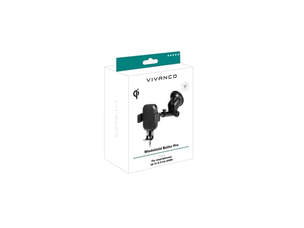 Vivanco Windshield Butler Pro, Mobiltelefon / smartphone, Passiv hållare, Bil, Svart