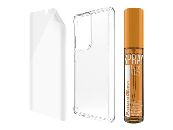 PanzerGlass B7261, Samsung, Samsung - Galaxy S21 Ultra, Asennus kuivana, Naarmuuntumisenkestävä, Antibakteerinen, Läpinäkyvä, 1 kpl