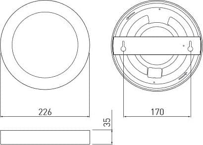 GTV ceiling lamp LED downlight 18W 3000K/4000K/6400K variable light color 1600lm surface/recessed 226 BOLERO GTV 0117