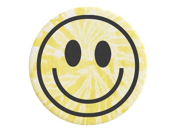 PopSockets Swappable PopGrip - Fingergrepp/vikbart ställ för mobiltelefon - Tie Dye Smile