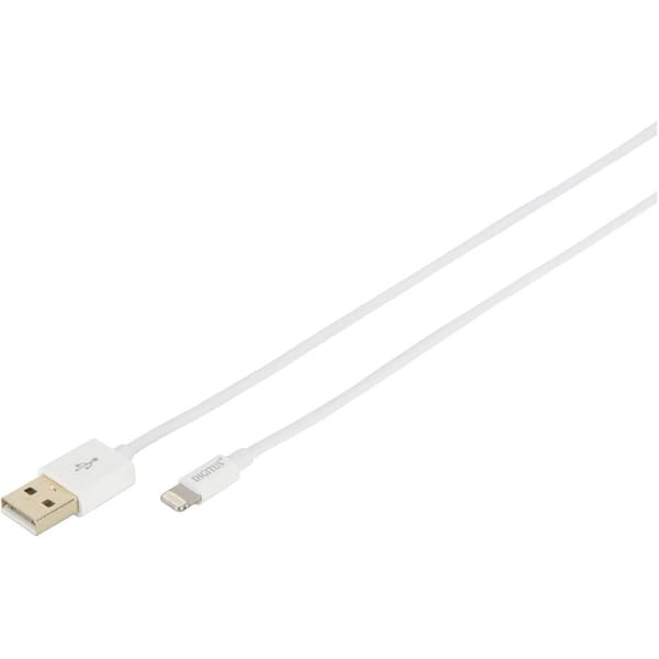 Digitus Apple iPad/iPhone/iPod Anslutningskabel [1x USB, USB 2.0 A hane - 1x Apple Lightning hane] 1.00 m Vit