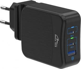 Media-Tech USB-C PD SMART POWER ADAPTER - 65W automatisk universal strømadapter for mobile enheter, 5 automatisk valgte spenninger og strømmer, USB-C