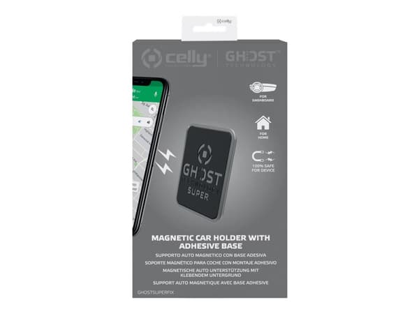 Celly Ghost Super Fix - Magnetbilholder for mobiltelefon - svart