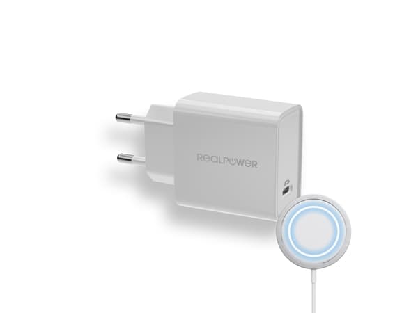 RealPower PC-MagSet, Innendørs, AC, Trådløs lading, Hvit Hvit
