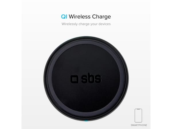 SBS TEWIRELESSUF15W, inomhus, USB, Trådlös laddning, Vit