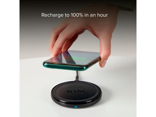 SBS TEWIRELESSUF15W, inomhus, USB, Trådlös laddning, Vit