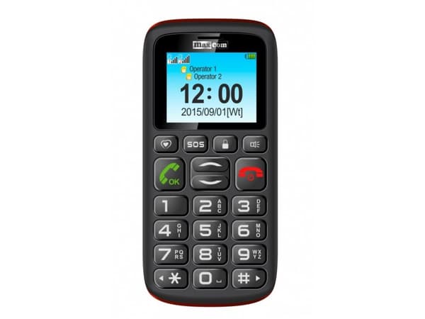 MaxCom Comfort MM428 - Sort, Rød