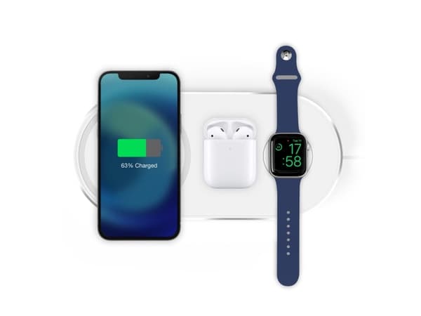 SBS TEWIRE20WMULTI, Innendørs, USB, Trådløs lading, Hvit