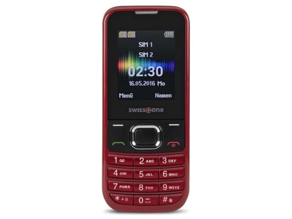Swisstone SC 230, Bar/Sperre, Dobbel SIM, 4,5 cm (1.77"), 0,3 MP, 600 mAh, Rød Rød