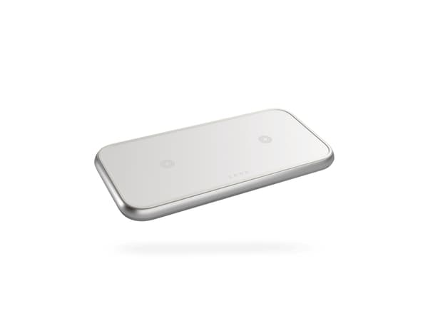 Zens Aluminium Series - Trådløs ladepute + AC-strømadapter - 20 watt - Apple Fast Charge, FC - hvit