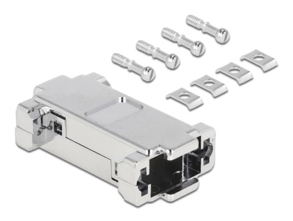 Delock - D-Sub 9-pin connector housing - metalliserad (paket om 2)