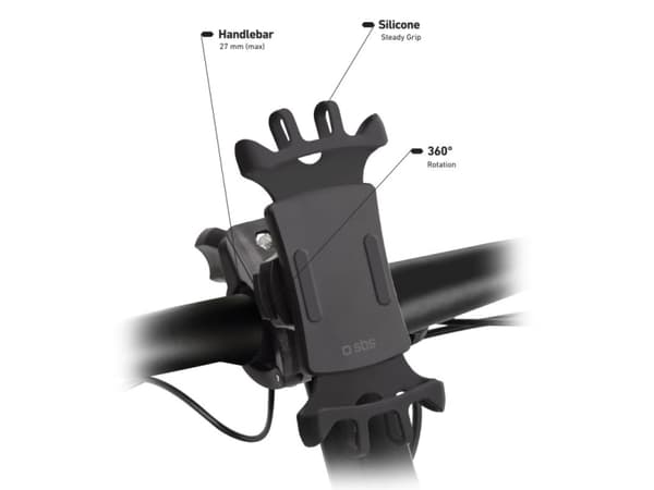 SBS TEERIDEHOLD360, Mobiltelefon/smarttelefon, Passiv holder, Sykkel, Scooter, Sort
