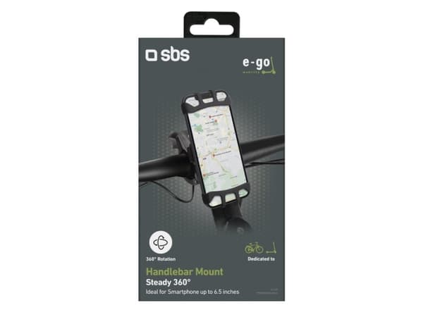 SBS TEERIDEHOLD360, Mobiltelefon/smarttelefon, Passiv holder, Sykkel, Scooter, Sort