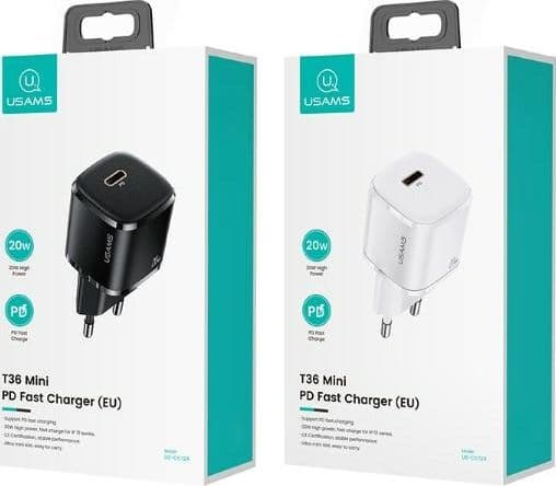Vegglader 20W 1xUSB-C T36 PD3.0 Kun hurtiglading Head White