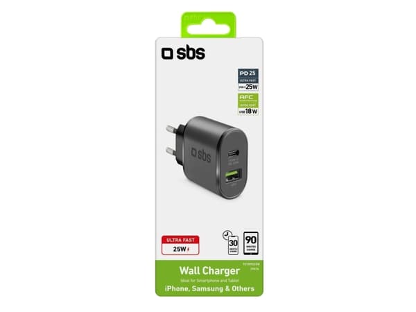 SBS TETRPD25W, inomhus, AC, 9 V, Svart