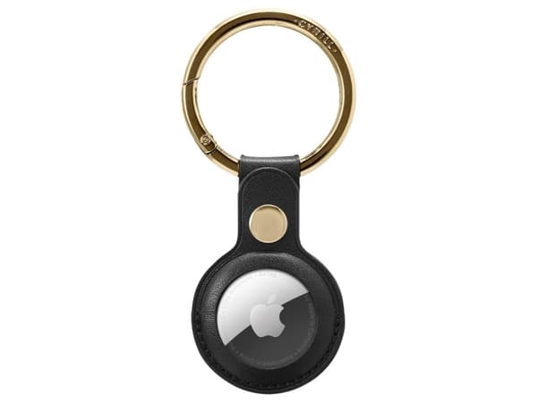 Spigen AMP01836, Avaimenperä äänellä, Musta, Nahka, 1 kpl, Apple AirTag (2021)