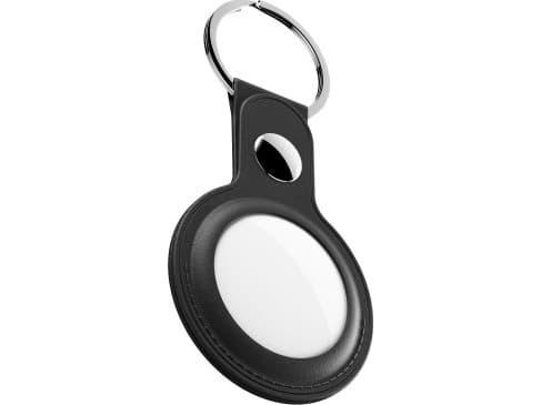 KeyBudz AirTag avaimenperä - nahkainen suojakotelo AirTagille (musta)
